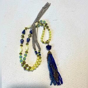 Stella & Dot Azure Tassel Long Convertible Necklace